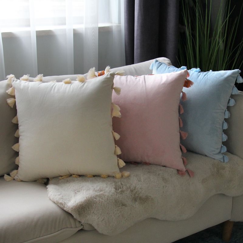 Modern and simple solid-color cushions, sofa cushions, office bed cushions, pillowcases without cores Specification image