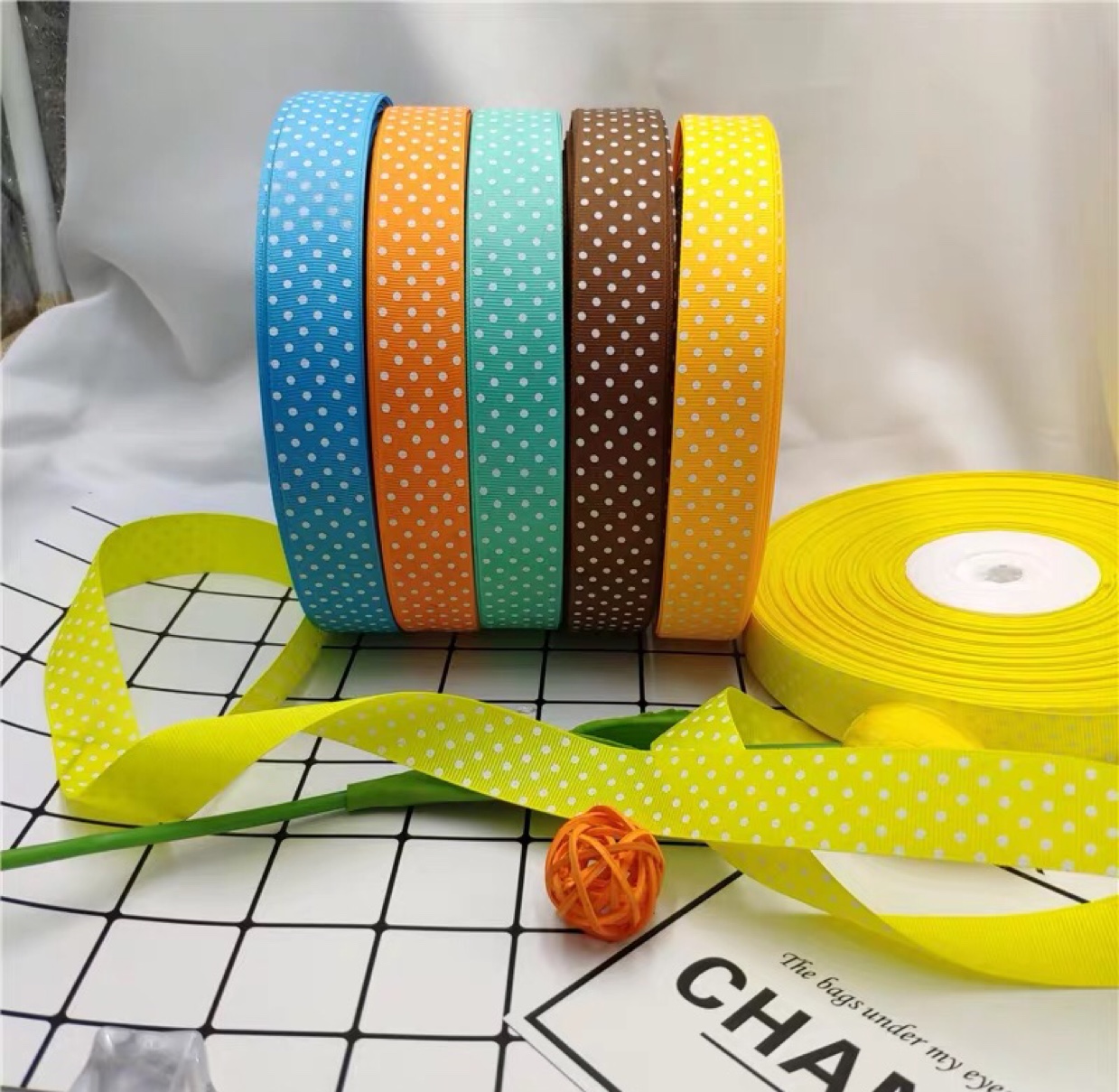 6 small dots wave dot ribbon hair clothing DIY manual accessories materials bouquet cake packaging thread decorative belt thumbnail