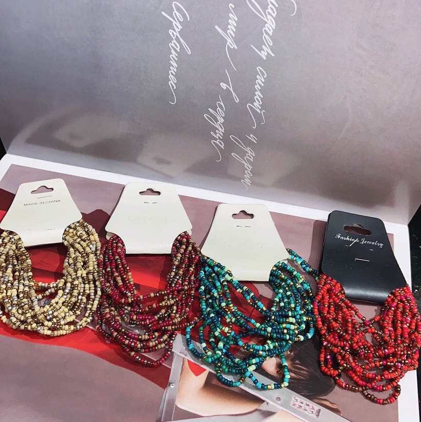 Handmade rice bead bracelet set