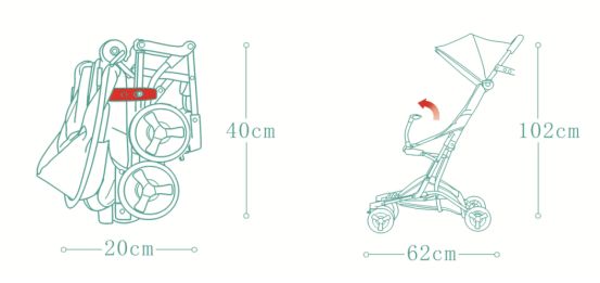 S900 Folding Baby Car Specification drawing