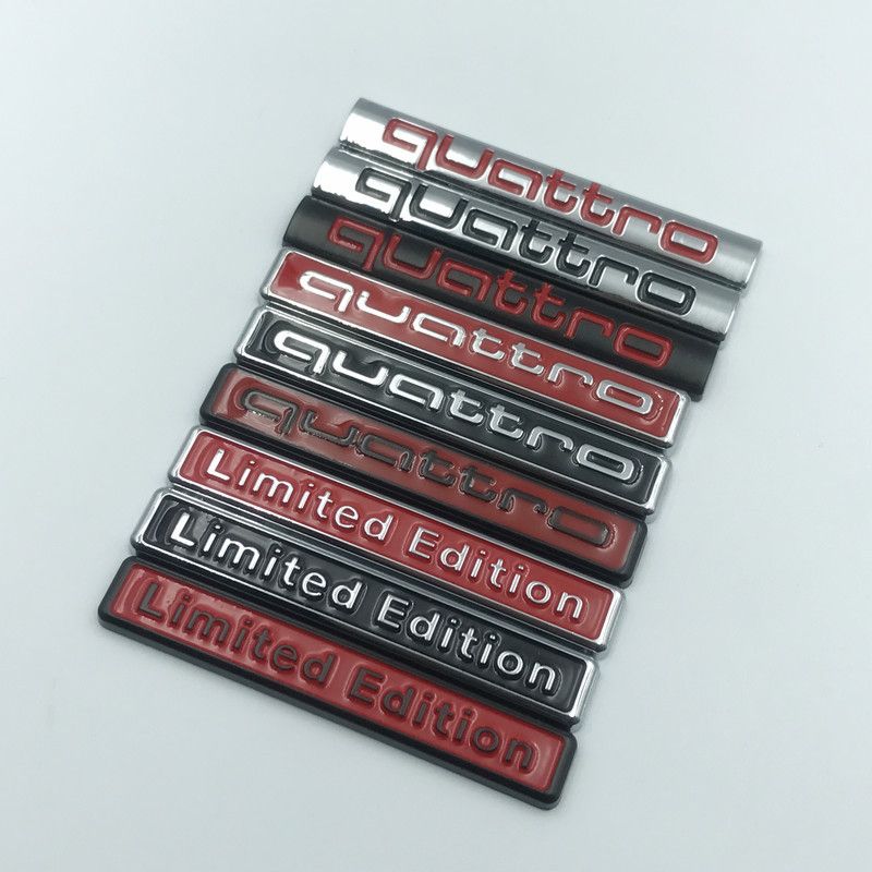 Suitable for Audi modified Limited Edition metal logo Quattro trunk car