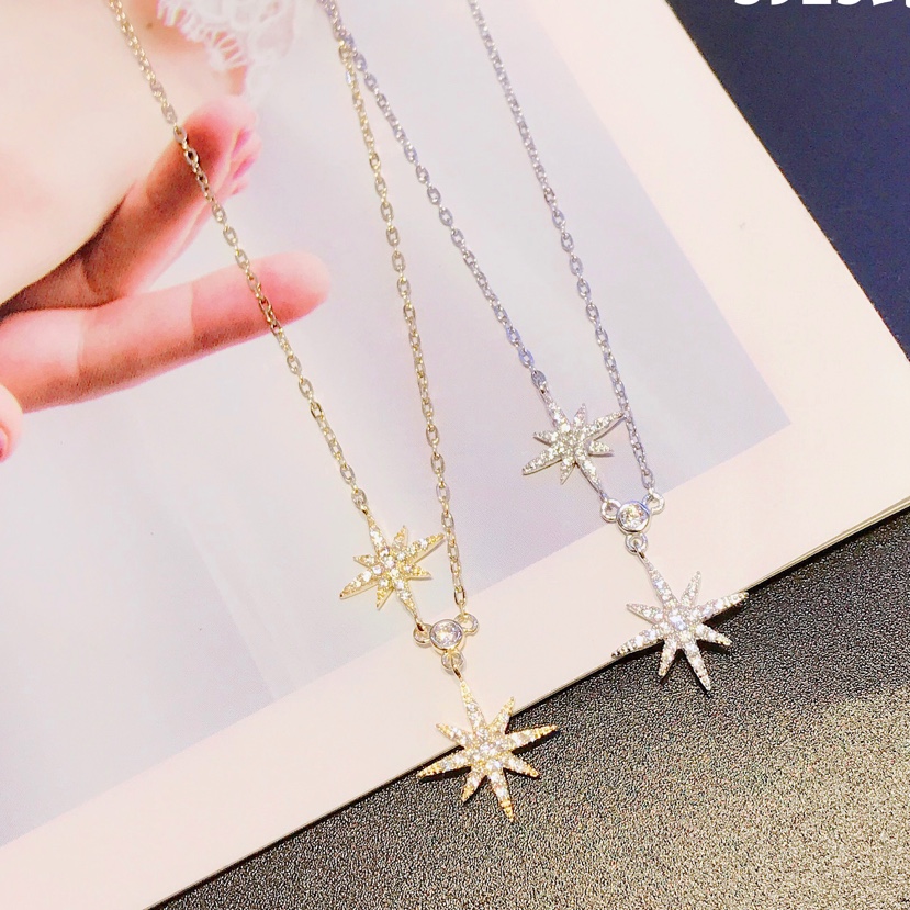 S925 sterling silver. Six-pointed star fashion necklace thumbnail