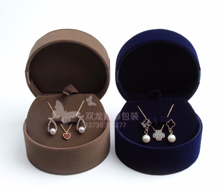 High-end round velvet box set boxes and packaging boxes Specification image