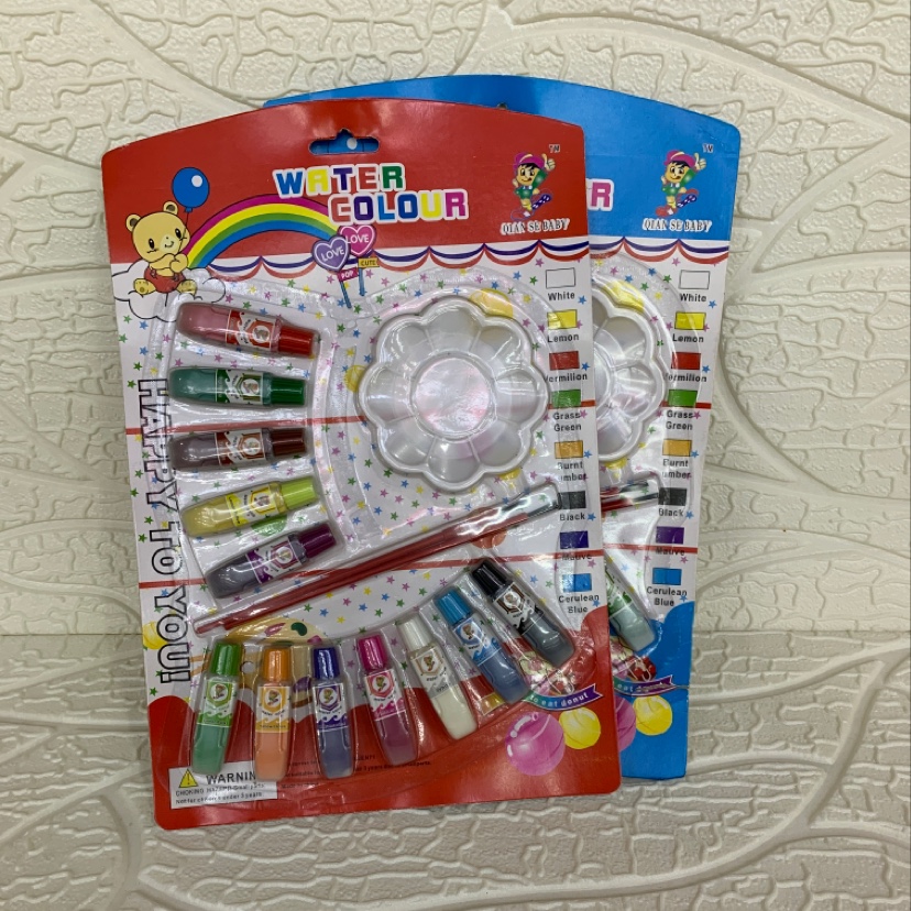 12-color suction card pigment watercolor pigment children's set pigment gouache pigment special pigment for elementary school students