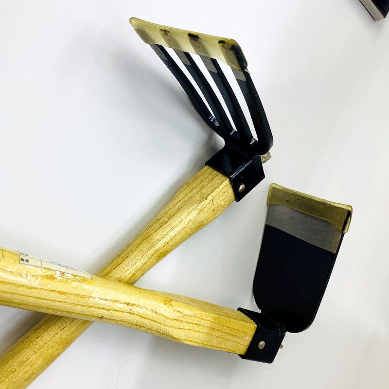 木柄碳钢 农用 四齿耙 种菜 园艺工具  防脱销钉固定 开封处理