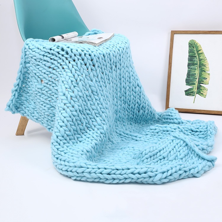 Super-thick wool yarn woven blanket, thick Icelandic wool sofa blanket, air conditioning blanket Specification image