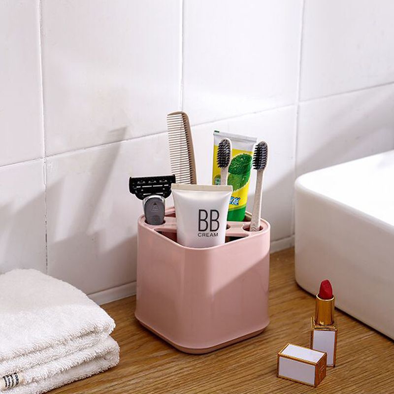 Storage box, office storage rack, stationery pen holder, advertising customization, LOGO printing, multi-functional plastic toothbrush holder Specification drawing