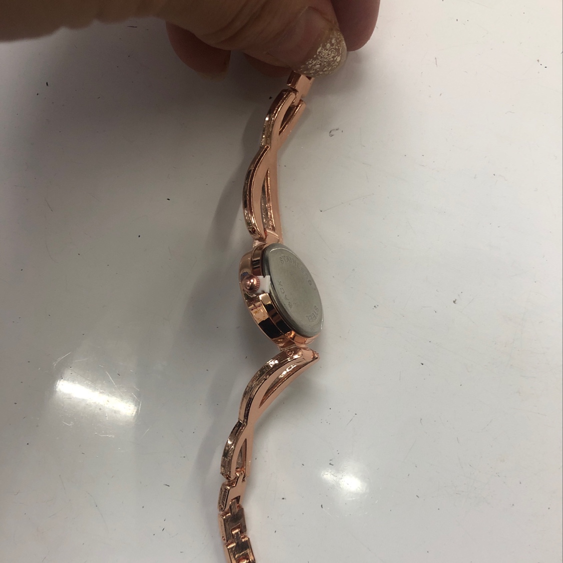 玫金带钻手链细节图