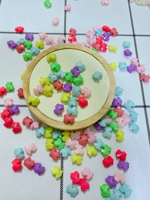 Acrylic solid color straight cut face cone face bear DIY children's necklace accessories thumbnail