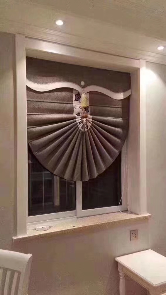 High-end fan-shaped jacquard Roman curtain undefined