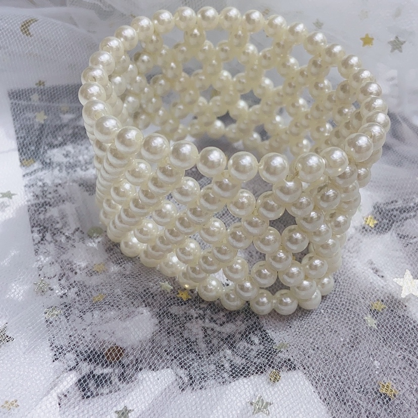 Mesh pearl bracelet Specification image