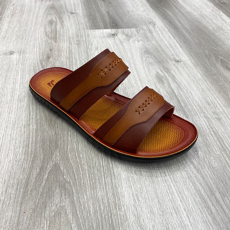 鞋子夏季男拖鞋拼色沙滩鞋超纤皮男士凉拖鞋men's pu slippers