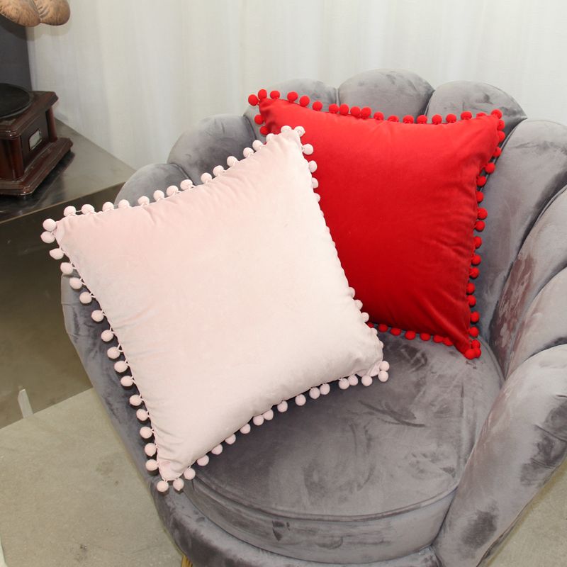 Modern and simple solid-color plush pillow, sofa cushion, office bed backrest cushion, waist pillow, headboard Application Scenario