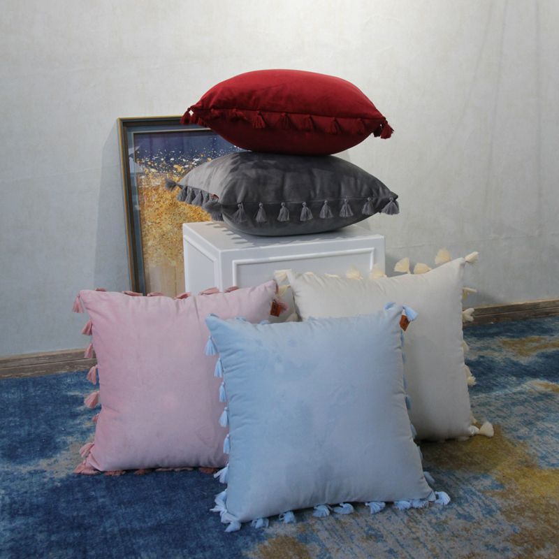 Modern and simple solid-color cushions, sofa cushions, office bed cushions, pillowcases without cores Item Picture