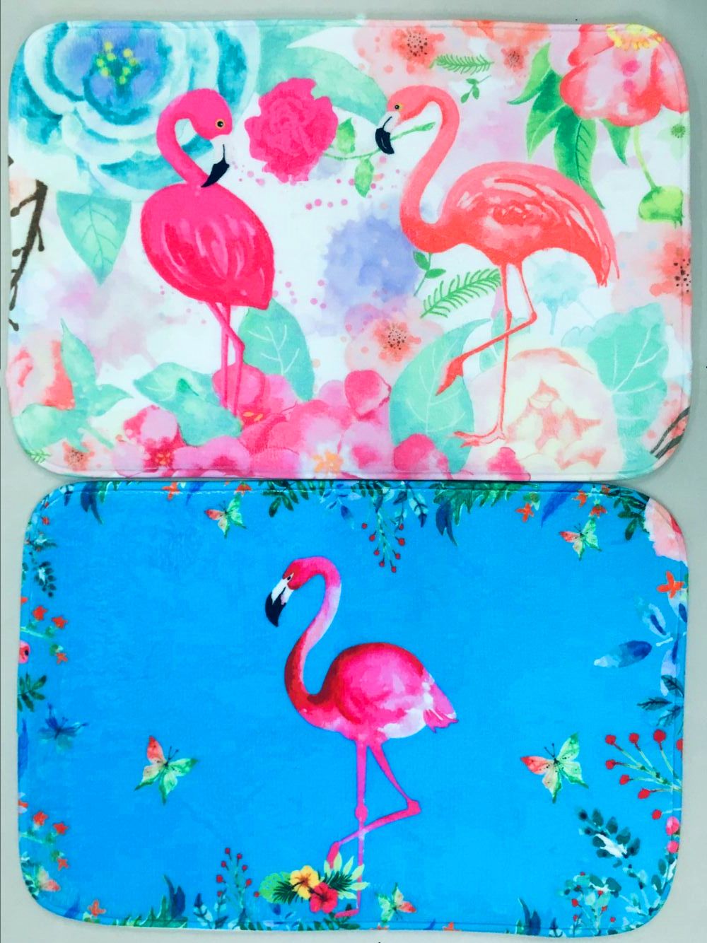 New thin, pointed-bottom flannel printed mat, flamingo pattern floor mat, digital printed floor mat, door mat and kitchen mat undefined