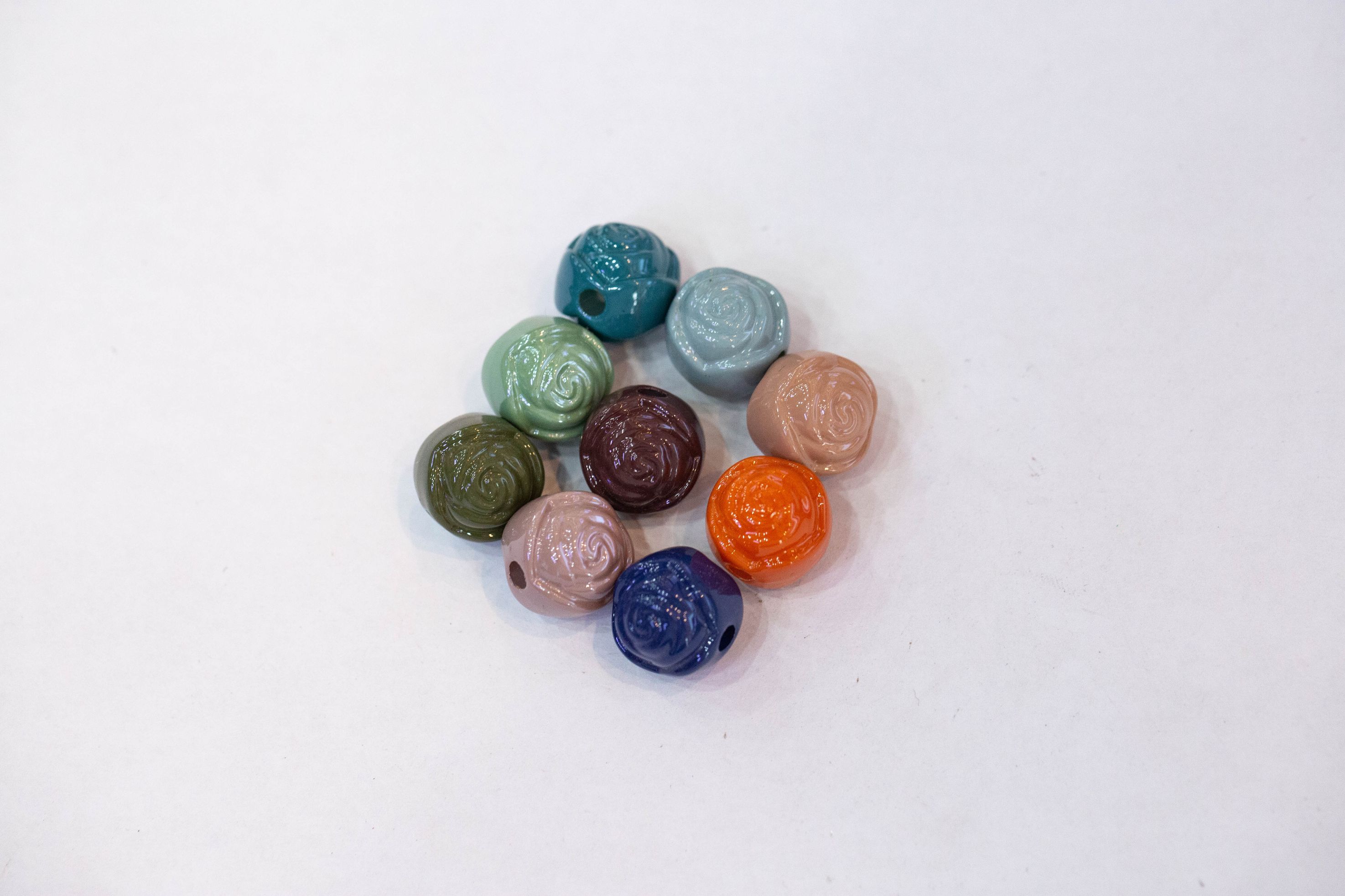 UV plated solid color flowers DIY white color hair headdress plastic beads beads accessories