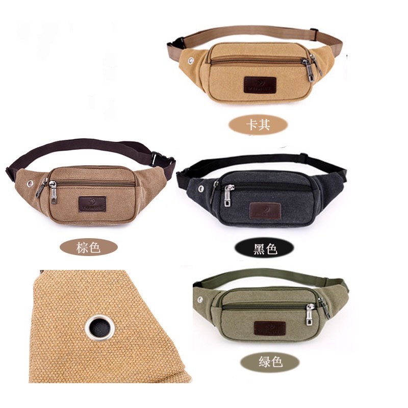 Wholesale new Yunhe waist pack men's canvas crossbody bag invisible anti-theft wallet outdoor leisure men's shoulder bag