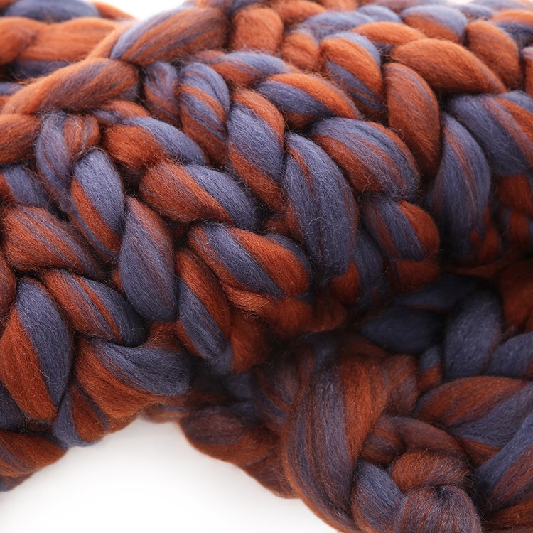 DIY hand-woven super thick wool blanket with floral Merino patterns Item Picture