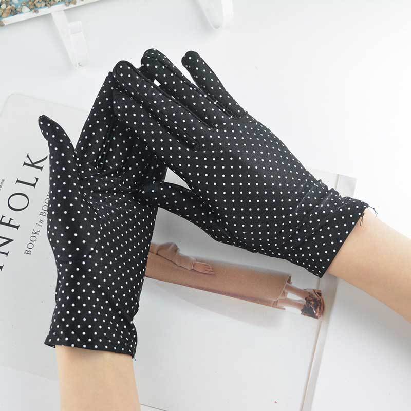 Gloves lady sunscreen spring summer autumn summer cycling breathable gloves printed little spandex short glove lady thumbnail