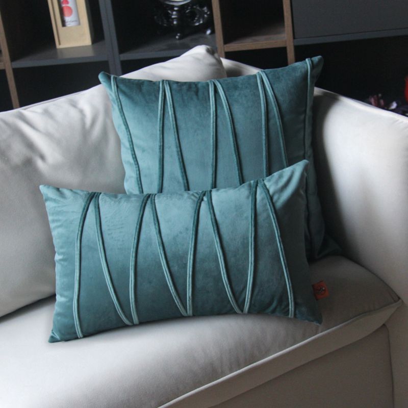 Velvet modern and simple solid-color throw pillow cushion sofa office bed backrest headboard pillowcase without core Application Scenario
