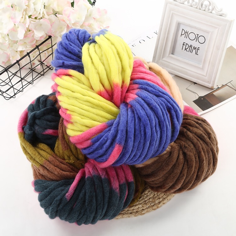 Korean-style colored segment dyed thick Icelandic wool thread DIY hand-woven bag and hat thread factory direct sales