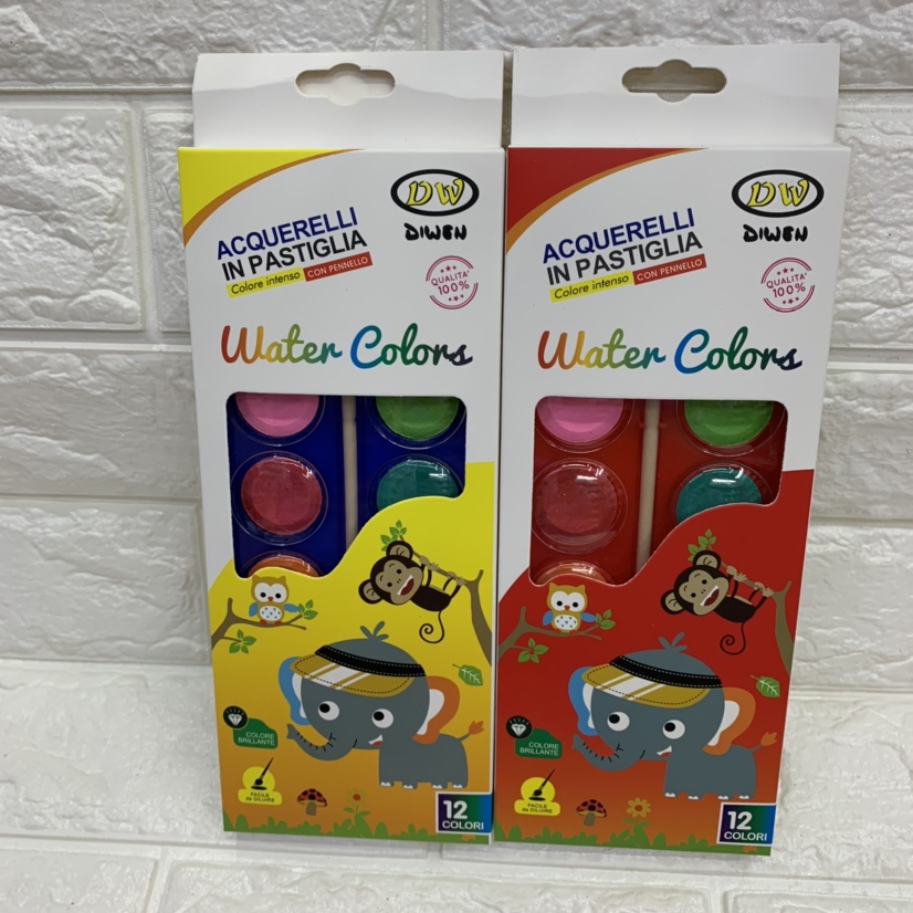 12 color box watercolors, gouache, acrylic Paints beginners paints thumbnail
