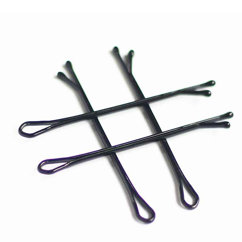 韩版黑色烤漆一字夹盒装U型夹发卡影楼盘发 旅游酒店用品白底实物图