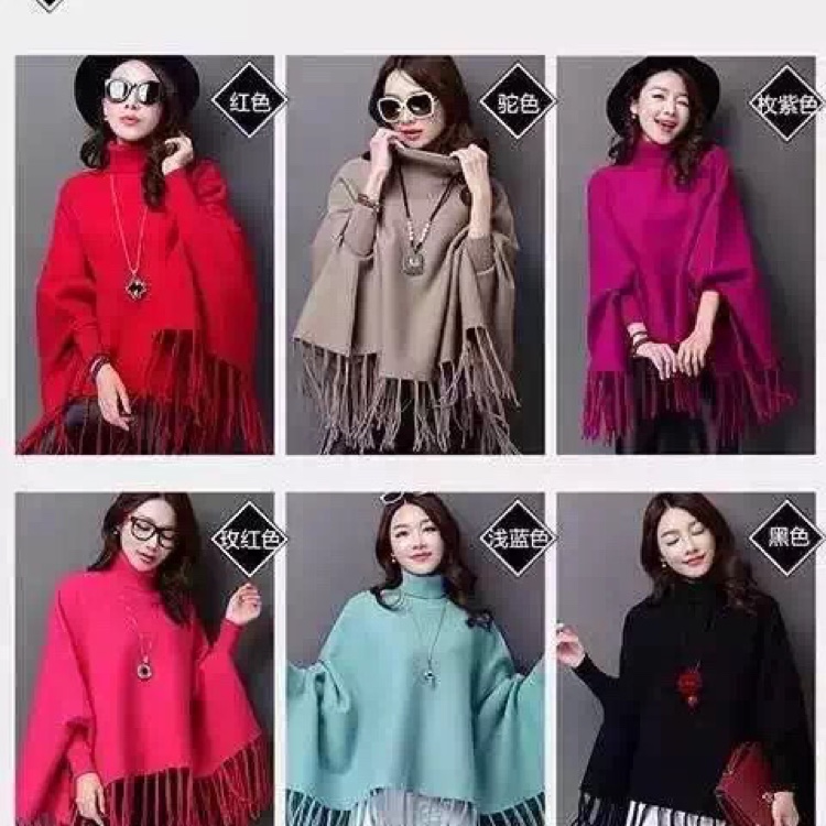 2020 New High-Neck Cape Cape Coat Korean Version Specification drawing