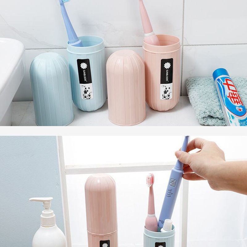 Travel toothbrush box, portable toiletry cup, brushing and rinsing cup set, tooth cylinder, large toothpaste tube, toothbrush storage box details Picture