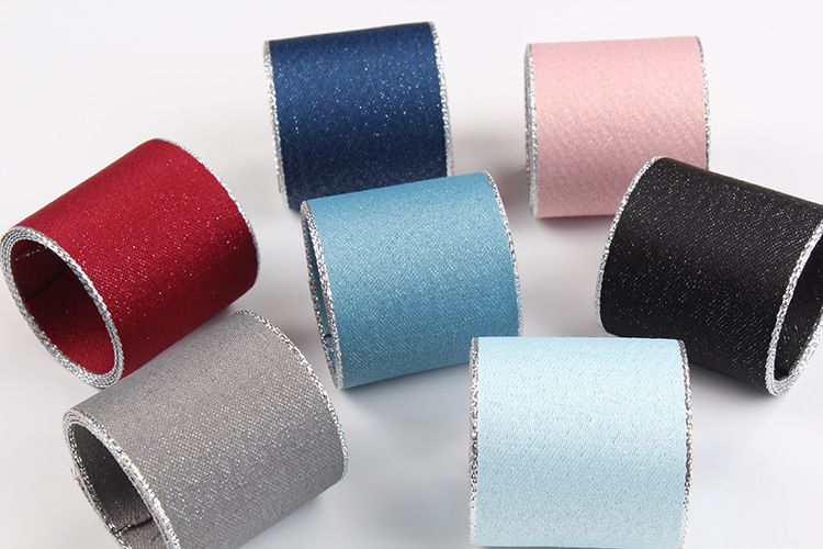2020 new Korean ribbon silver edge silver weft double sided DIY handmade gift wrap 50Y thumbnail