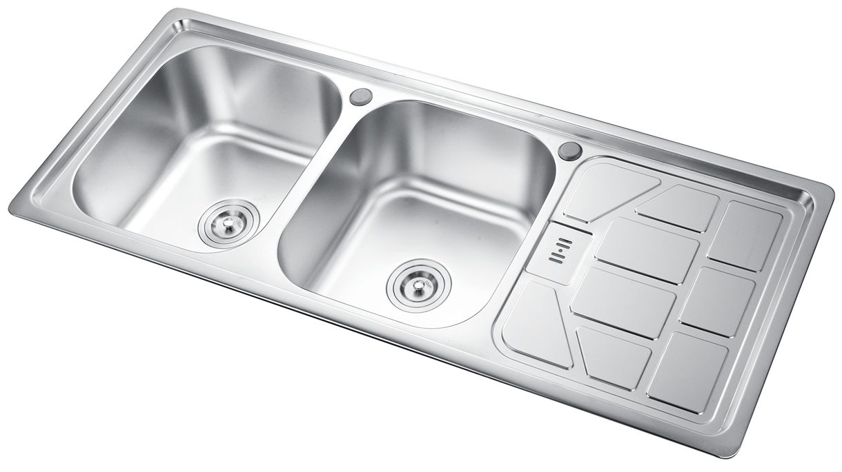 Stainless steel sink basin with double plates thumbnail
