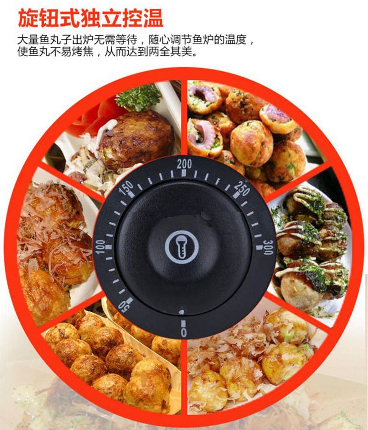 Three-plate electric heating fish ball machine, commercial fish ball machine, takoyaki machine, shrimp egg pulling equipment detail image 9