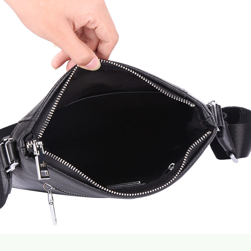 MK men's top layer cowhide casual single-shoulder bag Item Picture