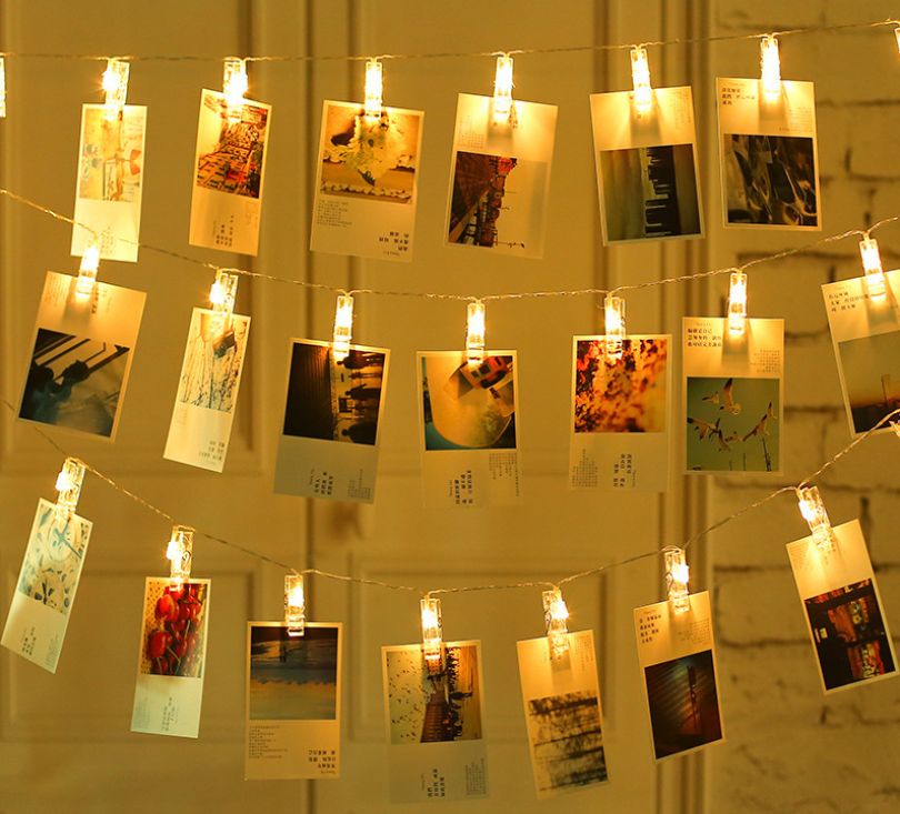 Led indoor photo lamp clip lamp string INSTAGRAM creative photo wall decoration color lamp remote control USB flash lamp