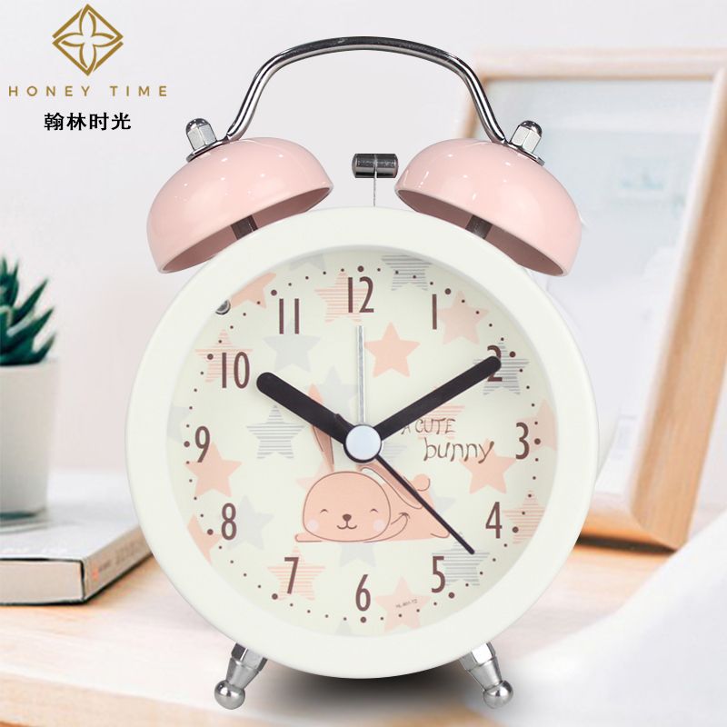 Creative household new oversized ringtone 3-inch alarm clock mute metal bell luminous cartoon children and students clock