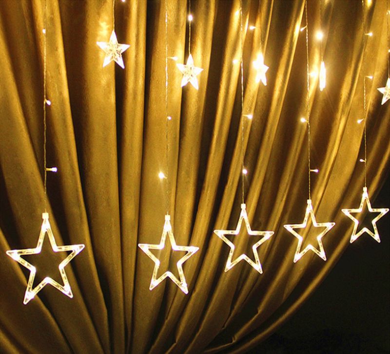 Christmas decorations Day lights five-pointed stars curtain lights wedding neon lights