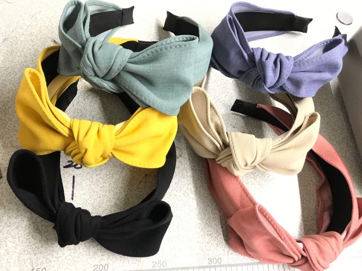 South Korea simple new hair accessories wide-rimmed hair band headwear solid color super large bow headband hair clip hair clip accessories thumbnail