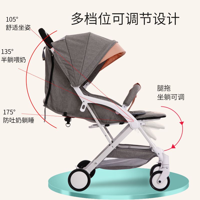 马卡龙新色儿童口袋车可折叠婴儿车可带上飞机童车详情图11