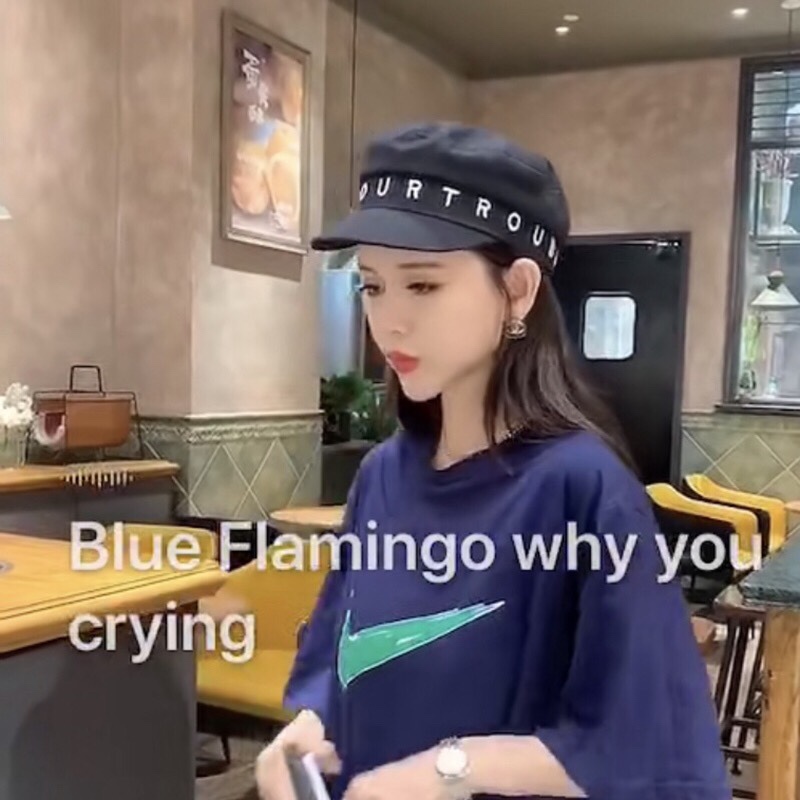 chic British retro casual flat-topped navy cap, Korean version for all four seasons, Japanese style street celebrity newsboy cap for taking photos