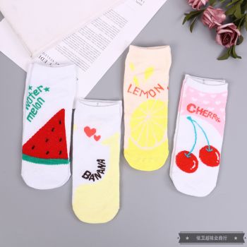 Fruit printed women's thin comfortable breathable socks