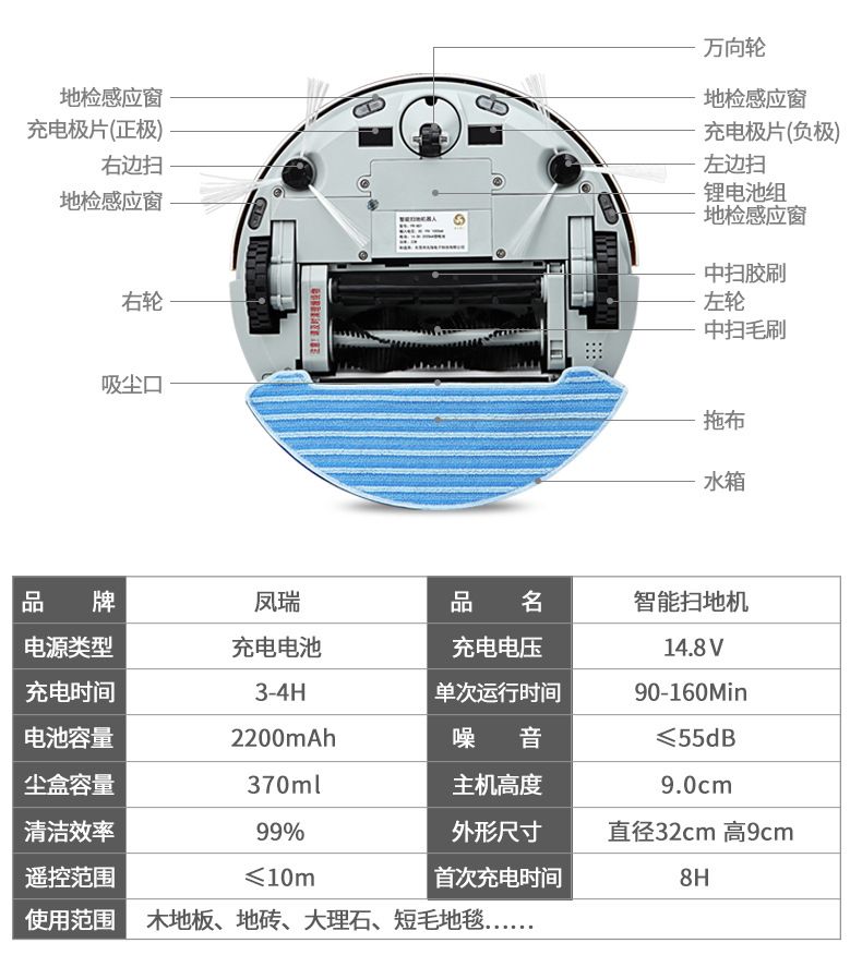 高端智能全自动家用吸尘器扫地机工拖地机厂批发代发定制详情图16