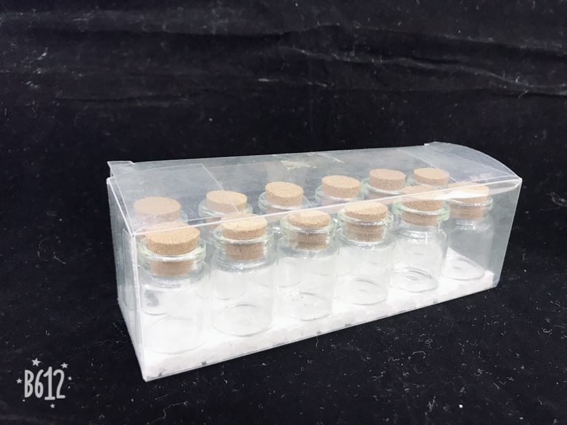 22*30PVC 12只盒装玻璃瓶 许愿瓶 漂流瓶 创意小礼品瓶批发