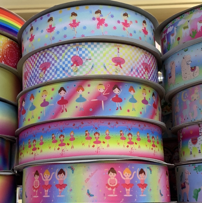 2.5公分芭蕾小女孩数码印罗纹带产品图