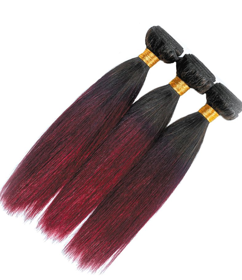 Brazilian real hair with two-color curtain