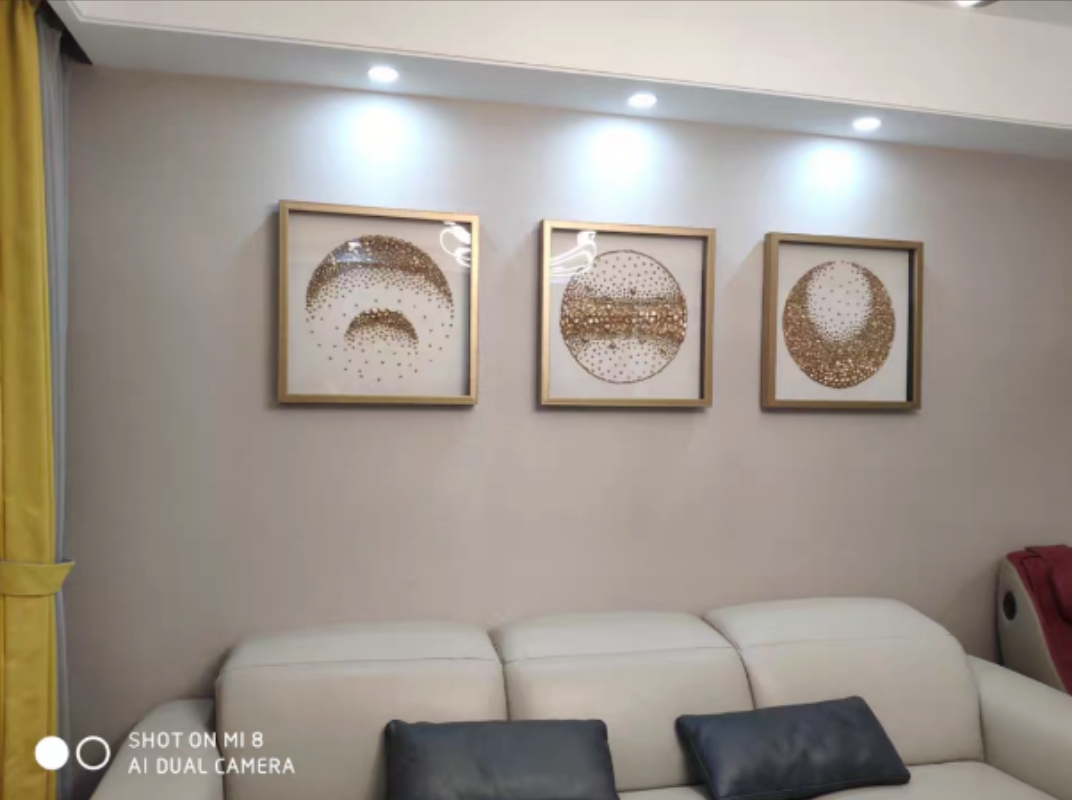 端现代国画免打孔壁画配电箱遮挡挂画2