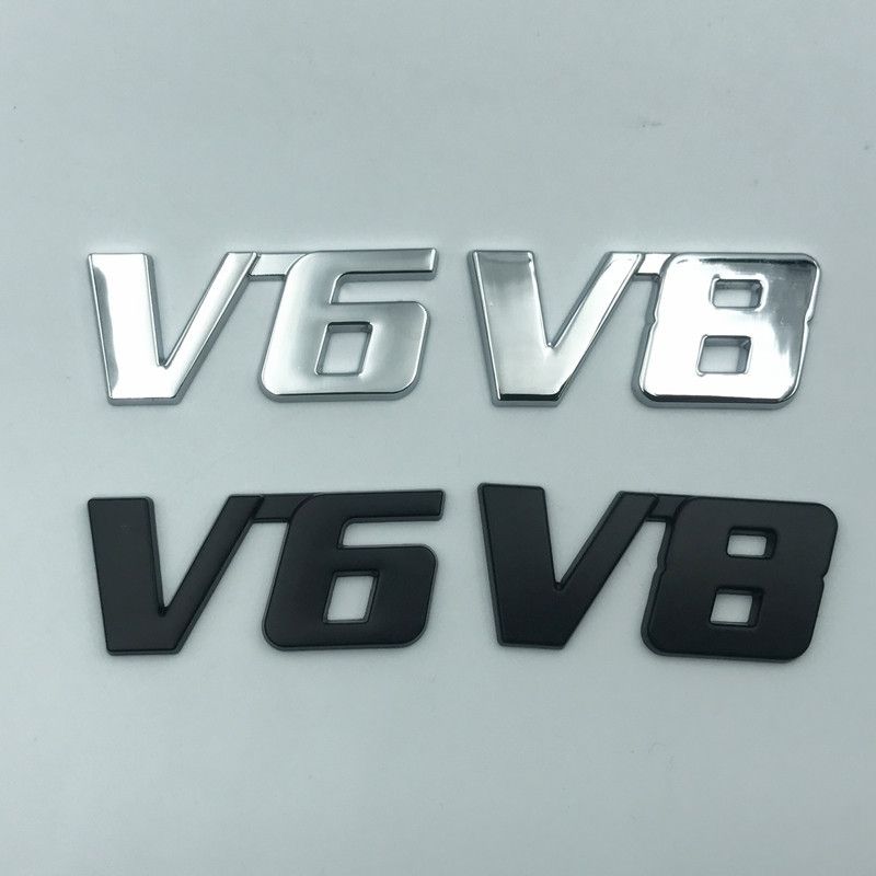 V6 V8 4WD字贴标金属车贴车标尾标四驱标V6 V8金属改装车标排量标详情图3