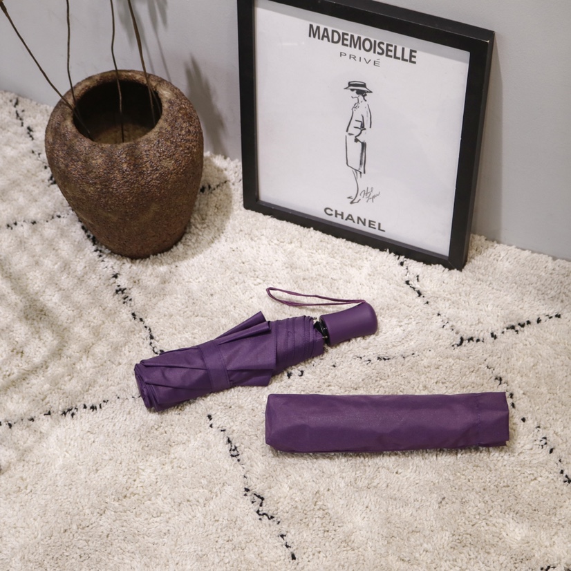 306 Windproof Self-Opening Retractable Umbrella Purple