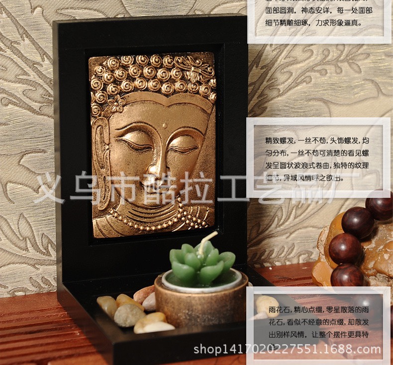 Factory wholesale of Zen-inspired Thai Buddha statues, lotus candles, indoor home handicrafts and ornaments Specification image