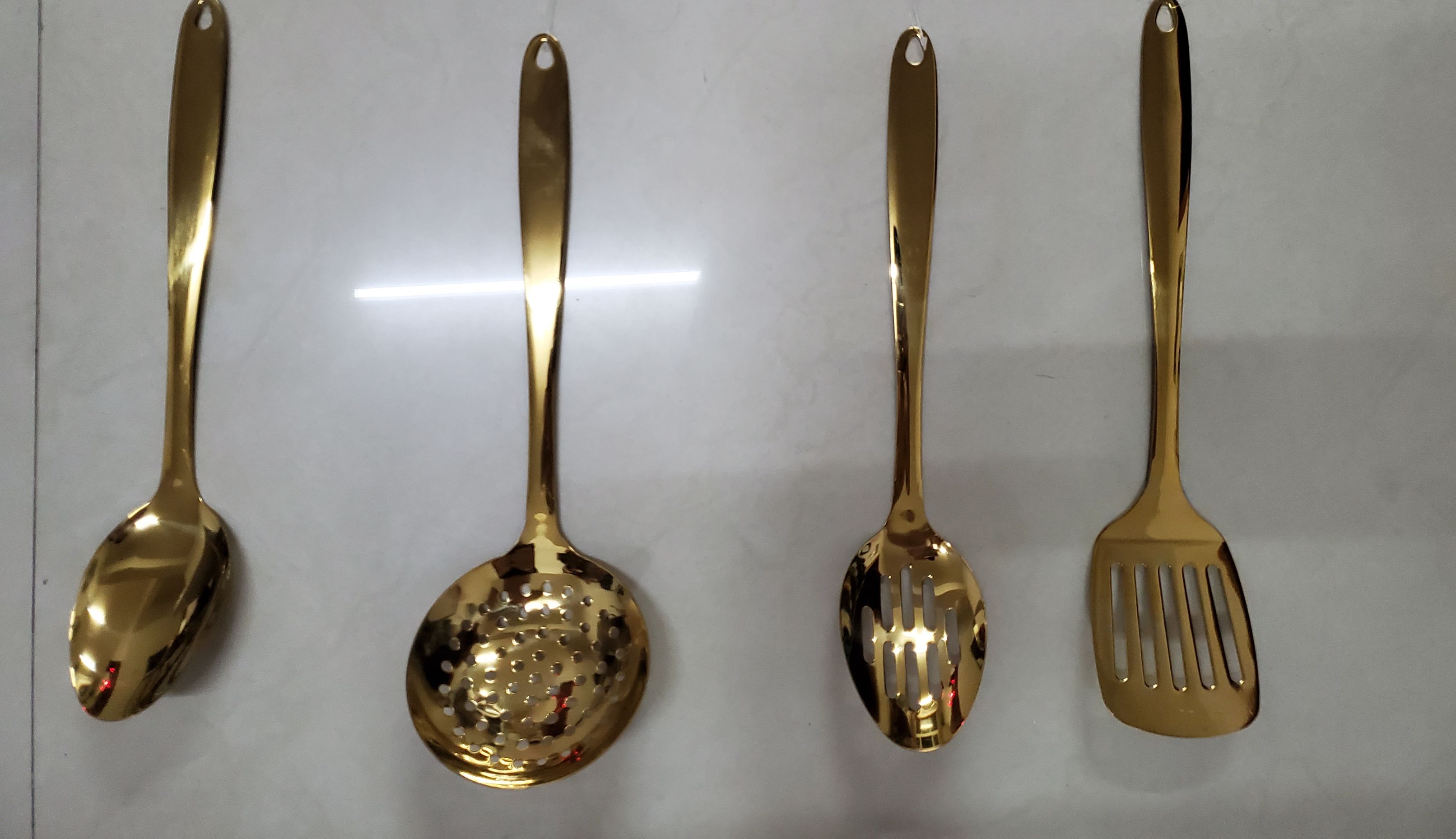 304不锈钢叉子勺子搅拌棒西餐叉勺学生饭勺大头勺镀金不烫手