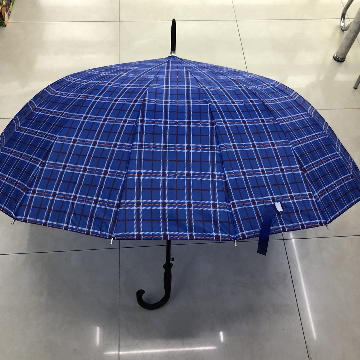 Sunshade, Rain And Uv Protection Three Folding Long Handle Lattice Umbrella